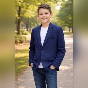 ZARA  Boys Navy Blue Dress Blazer - Classic School & Event Jacket